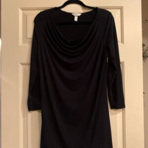 Soma Elegant Black Draped neck tunic